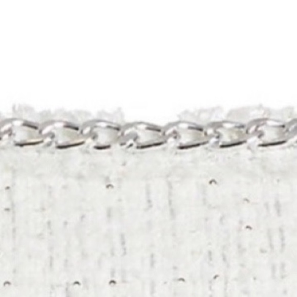 Alice + Olivia "Coralie" Chain Trimmed Frayed Tweed Crop Top 🌈BNWT🌈 - Picture 9 of 10